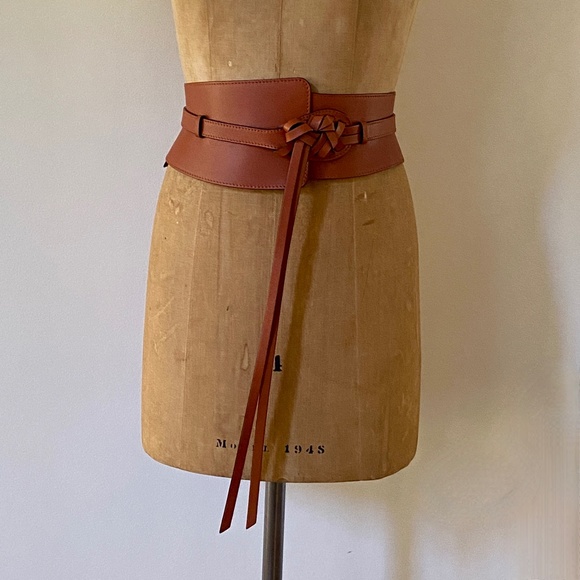 Ulla Johnson Paola Sierra Brown Leather Two In One Belt Size S-M or M-L